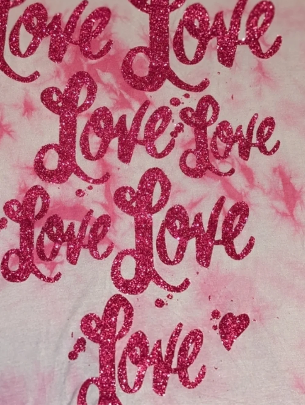Juicy Couture Y2K Glitter Love Tie Dye Graphic Tee Shirt Top Loose Fit - Picture 8 of 8